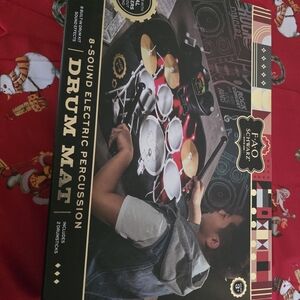 FAO Schwarz Electric Drum Mat with Gold and Red Accents